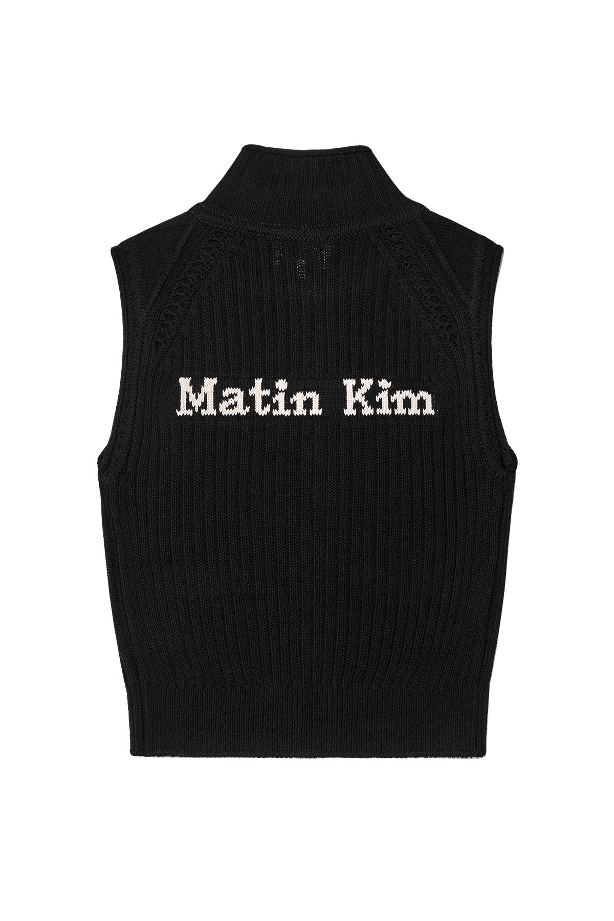 SEASON OFF SALE【MATIN KIM】BACK LOGO HIGH NECK KNIT VEST MUSINSA | MATIN KIM BACK LOGO HIGH NECK KNIT VEST IN LIGHT BEIGE