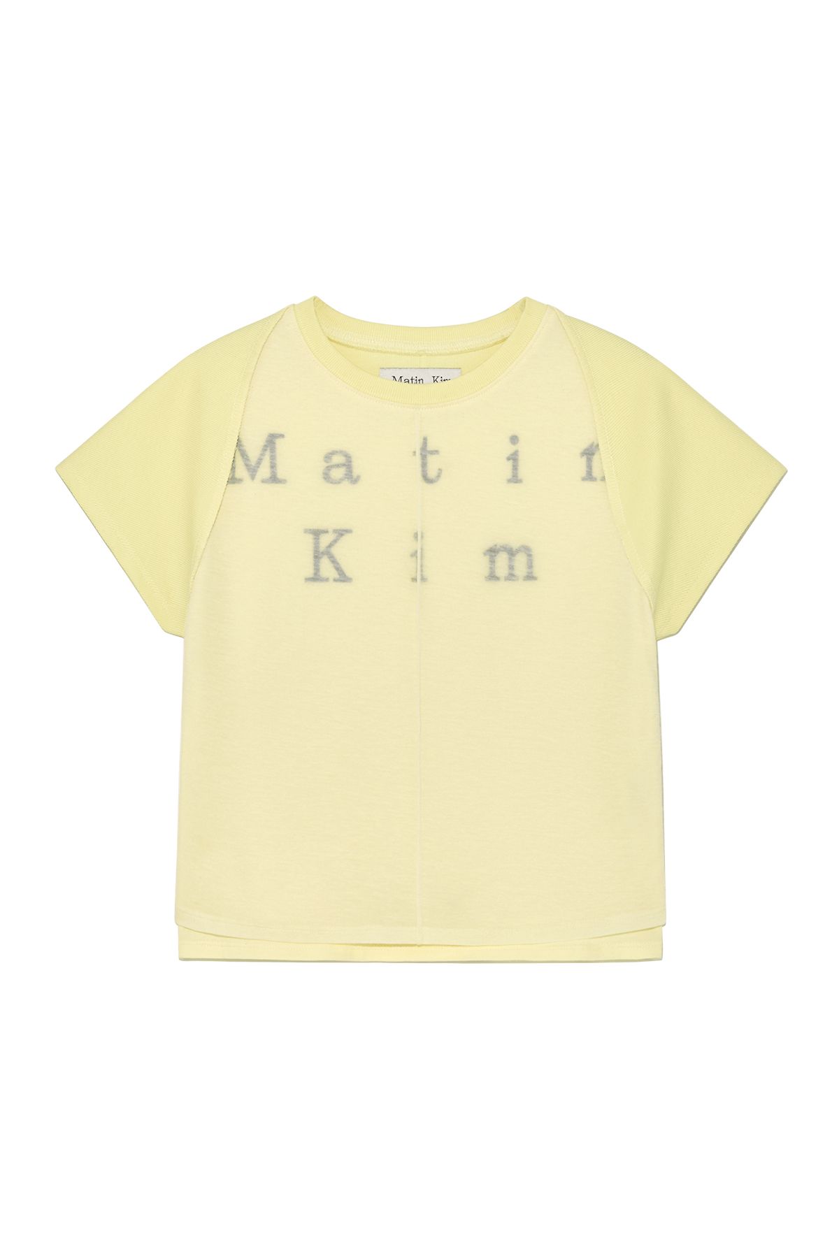 MUSINSA公式 | MATIN KIM PINTUCK LAYERED SLIM CROP TOP IN LIGHT YELLOW