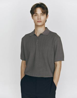 헤링본 반팔 폴로 니트 스웨터 10055526/055526 [4color]