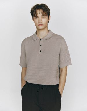 텍스처 반팔 폴로 니트 스웨터 10055525/055525 [2color]