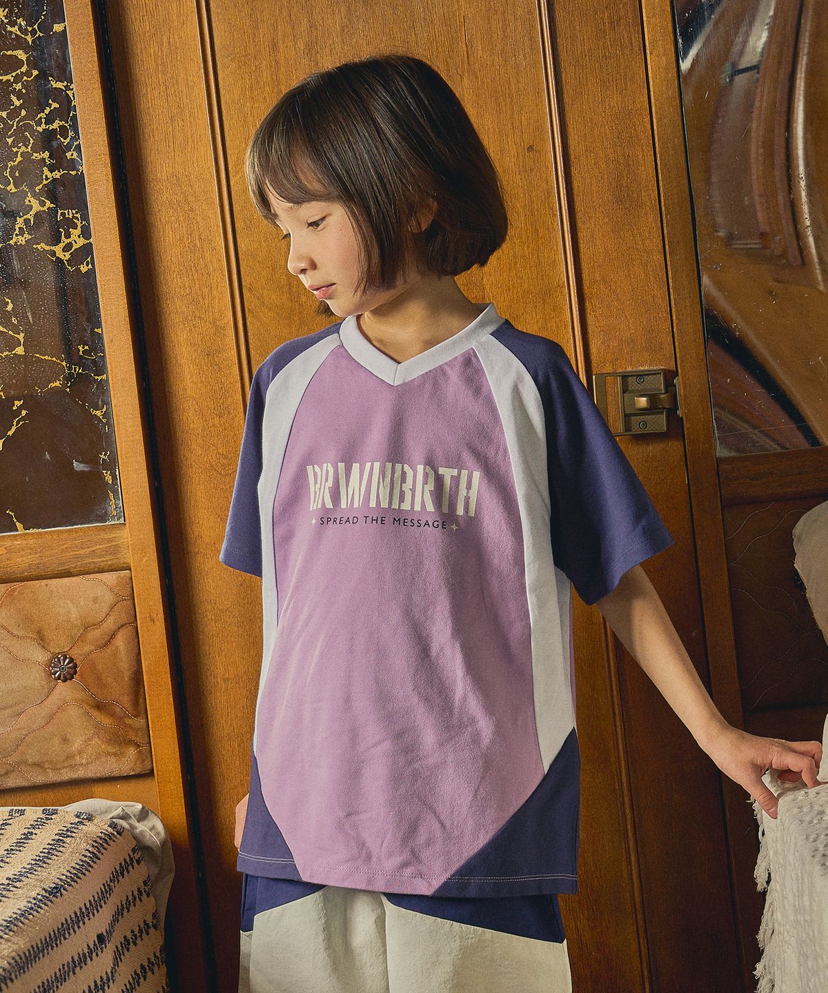 브라운브레스 키즈(BROWNBREATH KIDS) KIDS BB BLOCK TEE - PURPLE