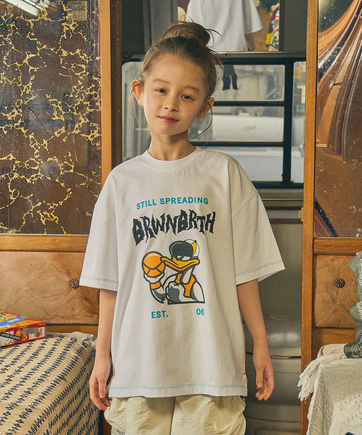 브라운브레스 키즈(BROWNBREATH KIDS) KIDS CARTOON TEE - WHITE