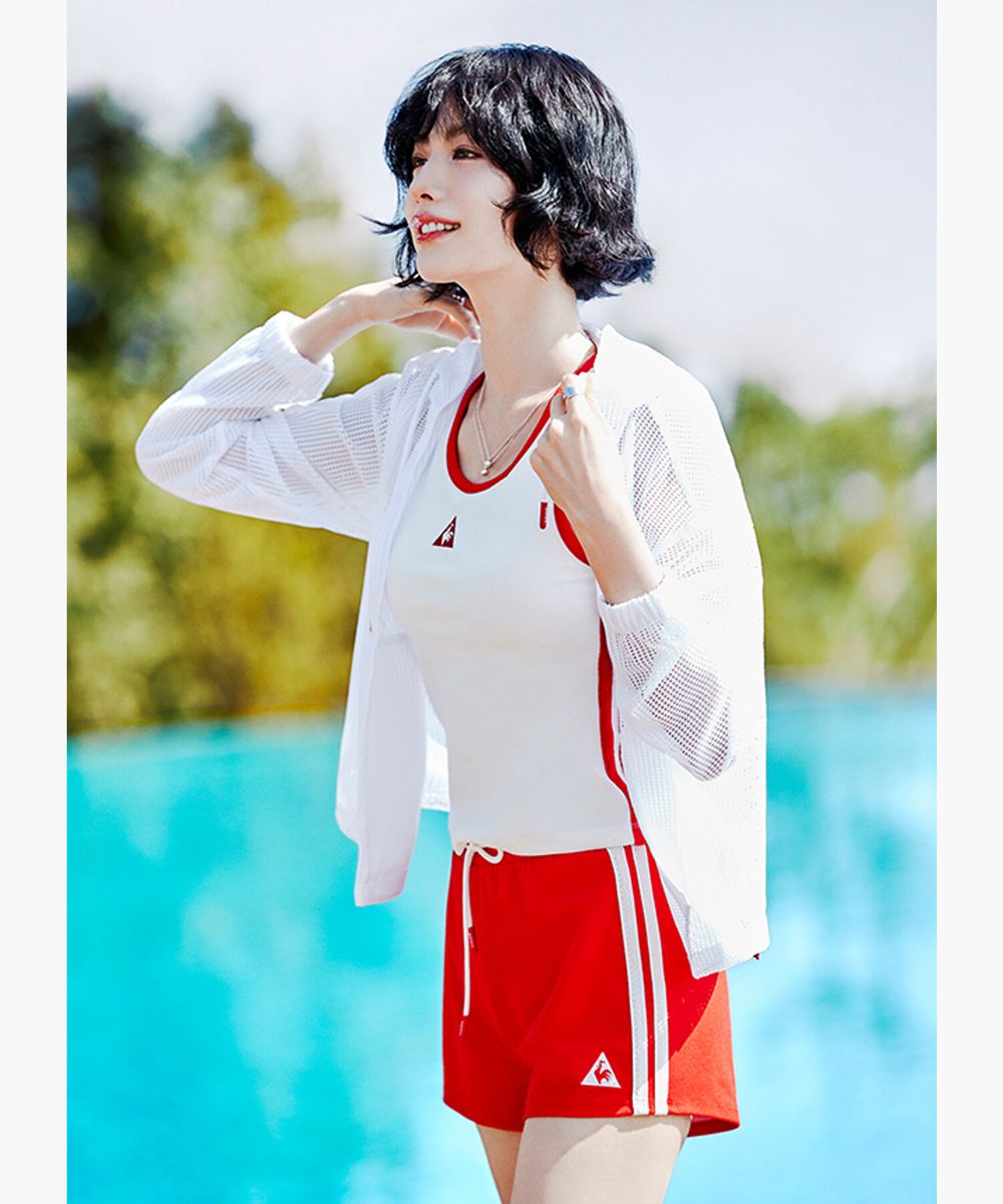 [나나 착용] 여성 워터 스포츠테리 슬림핏 돌핀숏 - 레드(QQ222SHP66)