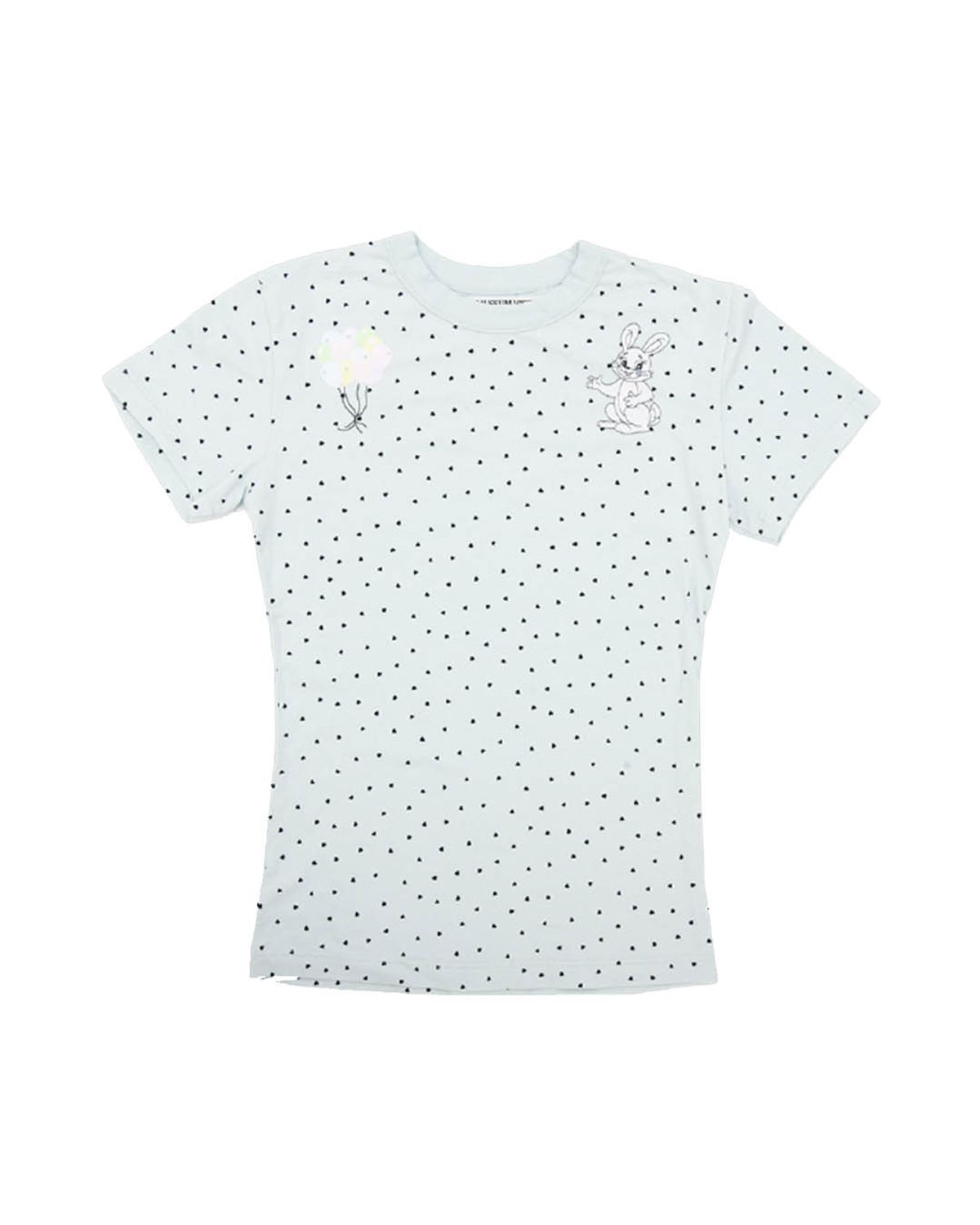 더뮤지엄비지터(THEMUSEUMVISITOR) RABBIT PRINTED HEART T-SHIRTS (MINT)