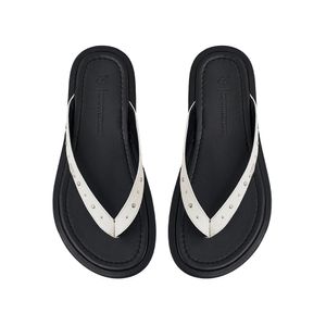 Stud Sheepskin Flip Flops_Ivory
