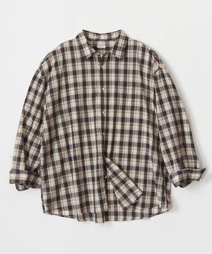 자이언트핏 플레이드 체크셔츠 (네이비)