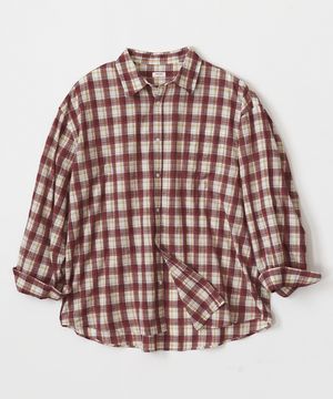 자이언트핏 플레이드 체크셔츠 (레드)