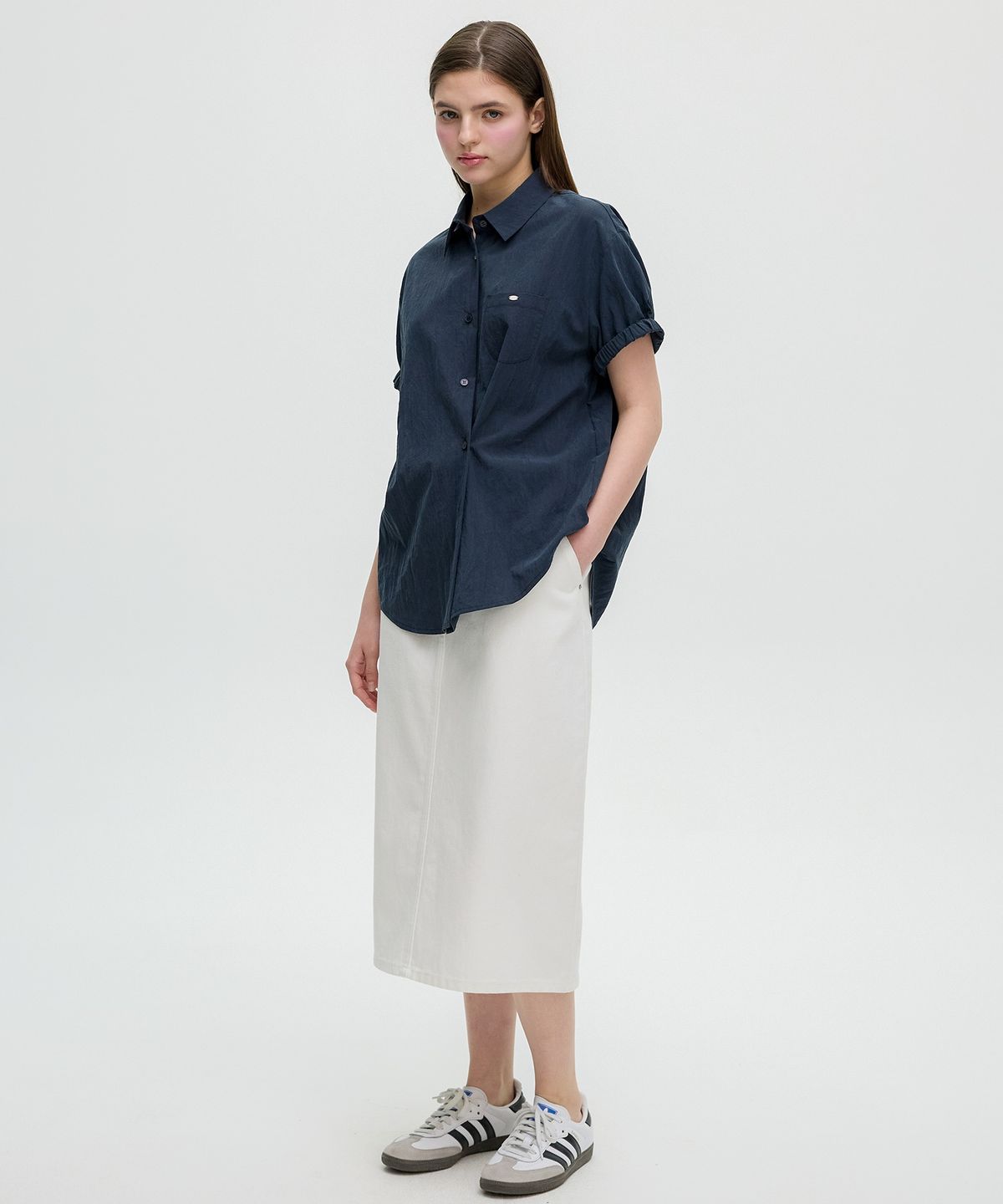 올리브 데 올리브(OLIVE DES OLIVE) H라인 화이트 데님 스커트 OJ5MS4360