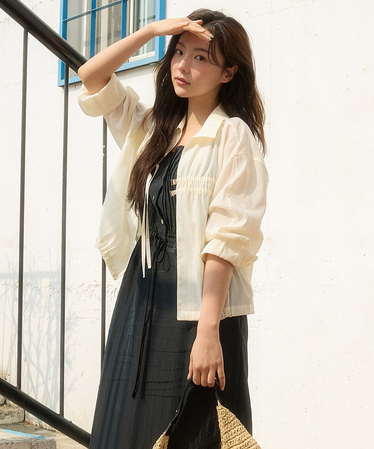 올리브 데 올리브(OLIVE DES OLIVE) 아우터형 앞여밈 스트링 셔츠 OW5MB4490