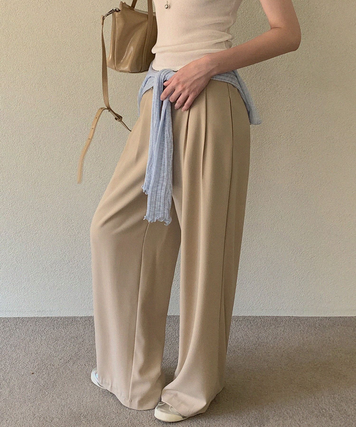 【I AM MARI】Splet Two Pin Tuck Wide Slacks MUSINSA | TWEE Pimme pin tuck wide long slacks