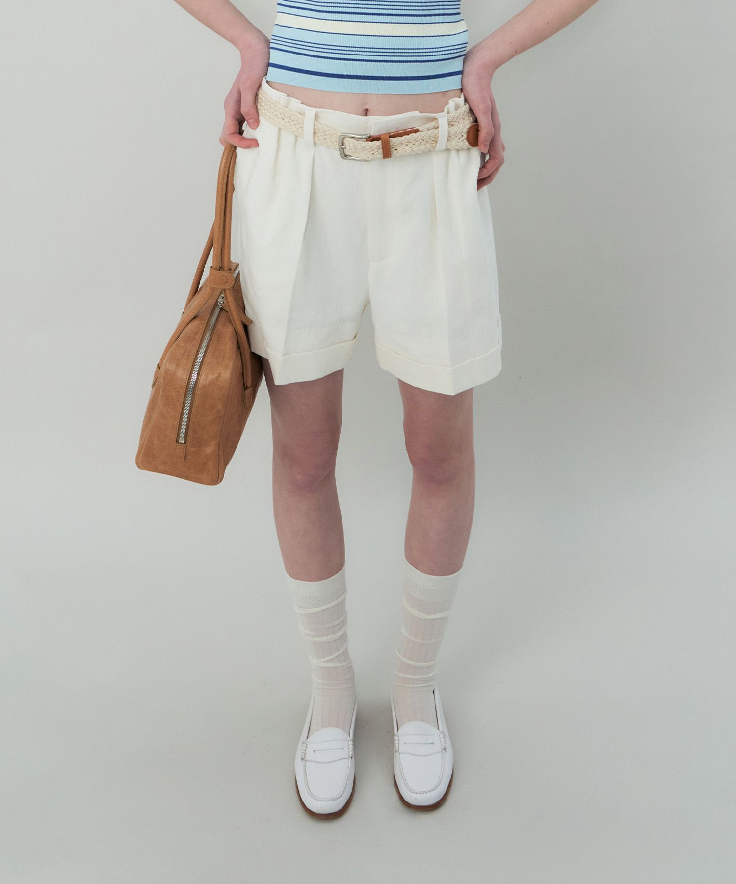 ★2025SS新作★GROVE★CHLOE CABRA SHORTS 그로브]25SS CHLOE CABRA SHORTS (BEIGE)