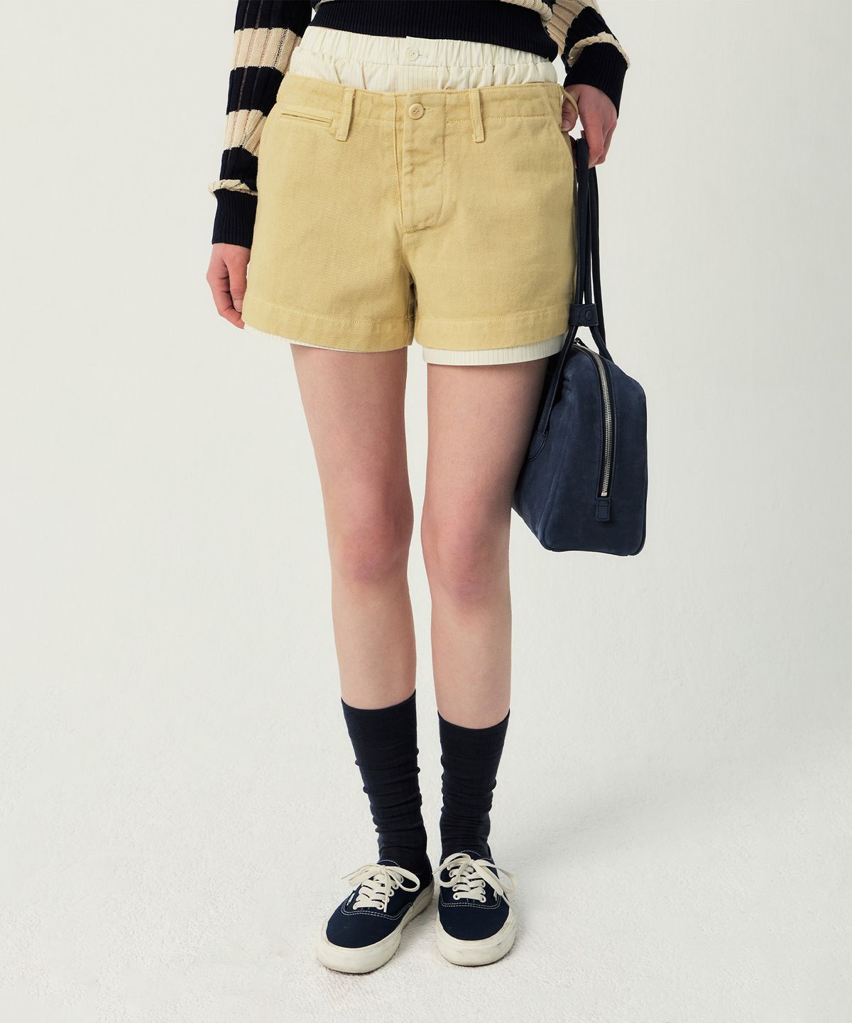 그로브(GROVE) JUNE DENIM SHORTS (YELLOW)