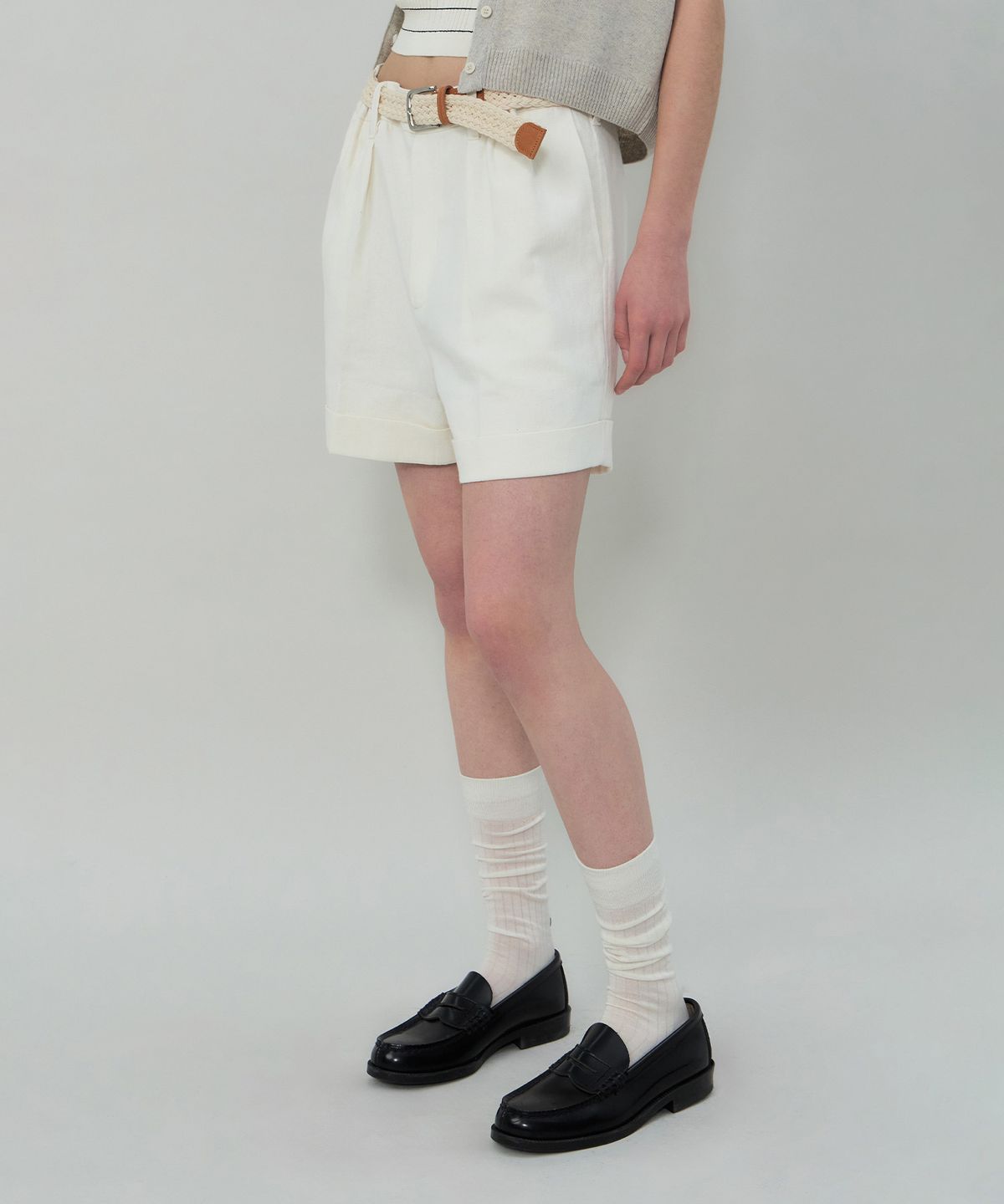 그로브(GROVE) CAVE DENIM SHORTS (IVORY)