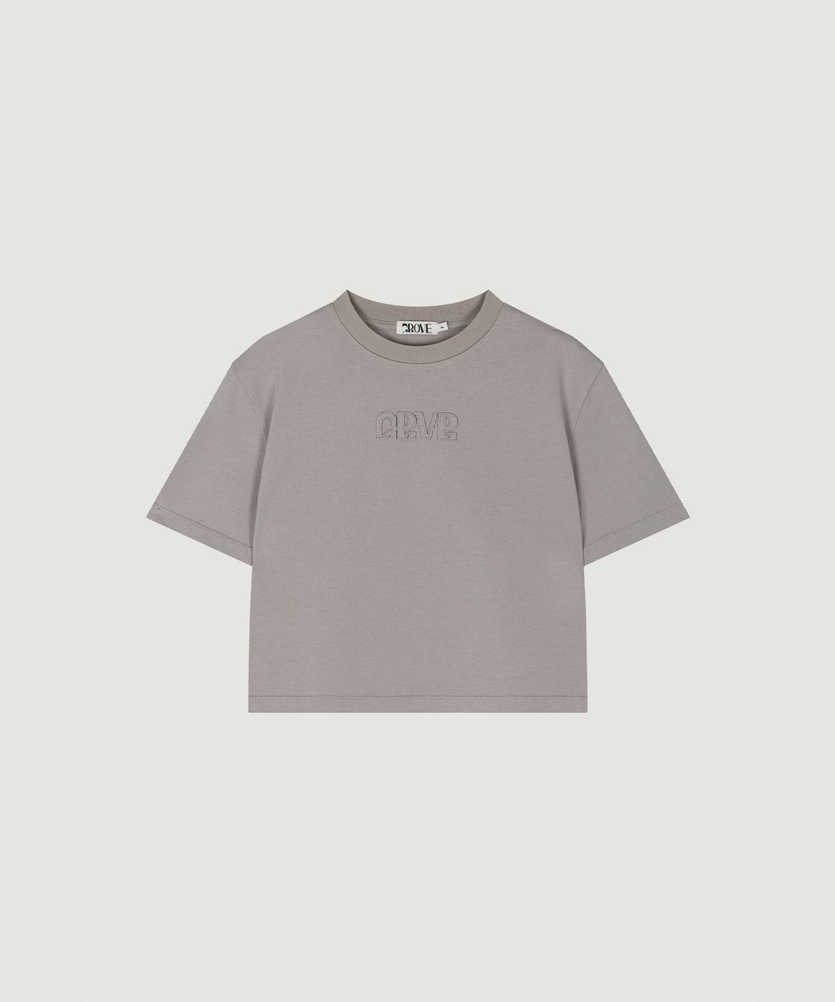 그로브(GROVE) GRVR APPLIQUE T-SHIRT (LIGHT GREY)