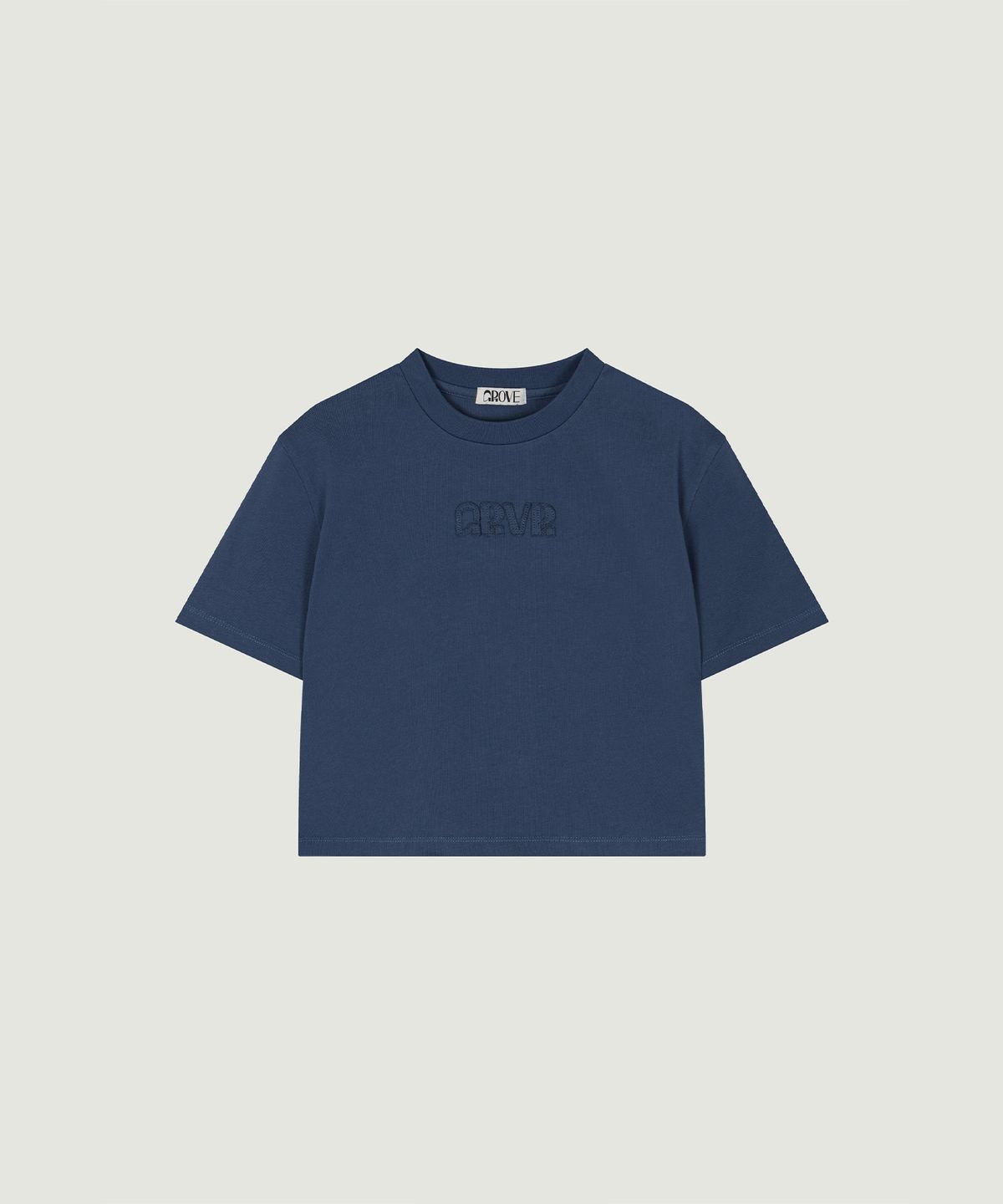 그로브(GROVE) GRVR APPLIQUE T-SHIRT (BLUE)