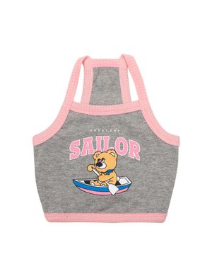 세일러 조이베어 크롭 탑 그레이