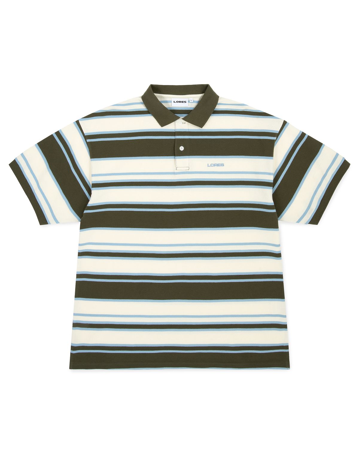 로어즈(LORES) Striped Cotton Pique Polo - Ivory
