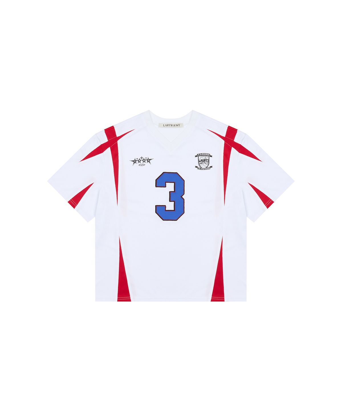 라티젠(LARTIGENT) L17 COLORBLOCK FOOTBALL TOP(WHITE)