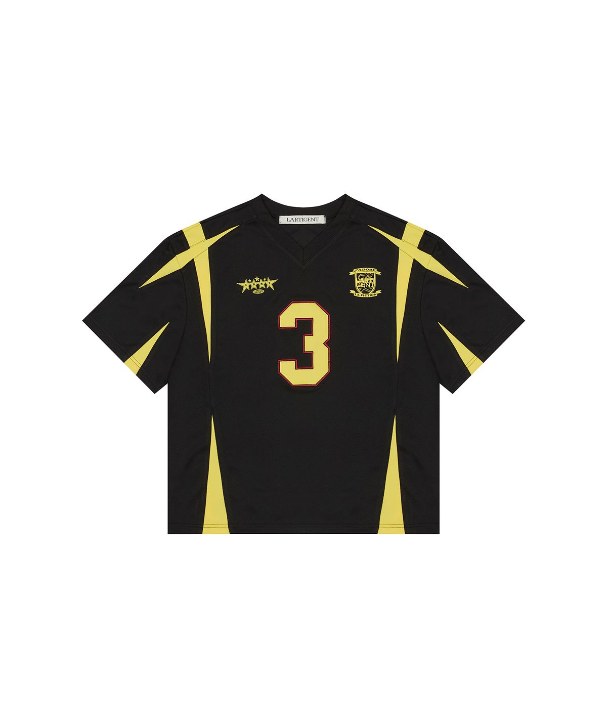 라티젠(LARTIGENT) L17 COLORBLOCK FOOTBALL TOP(BLACK)