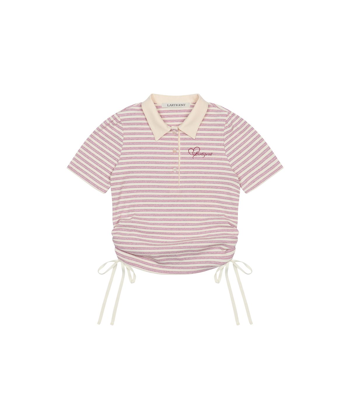 라티젠(LARTIGENT) L17 COLLAR T-SHIRT(PINK)