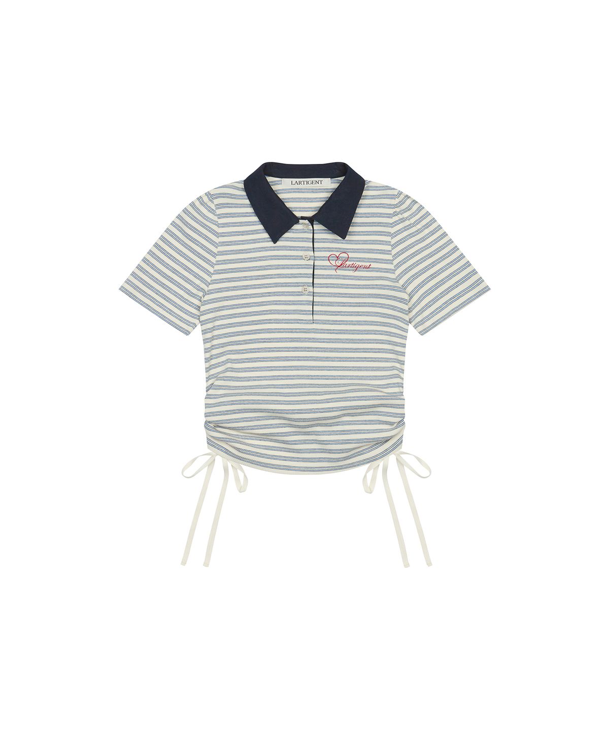 라티젠(LARTIGENT) L17 COLLAR T-SHIRT(BLUE)