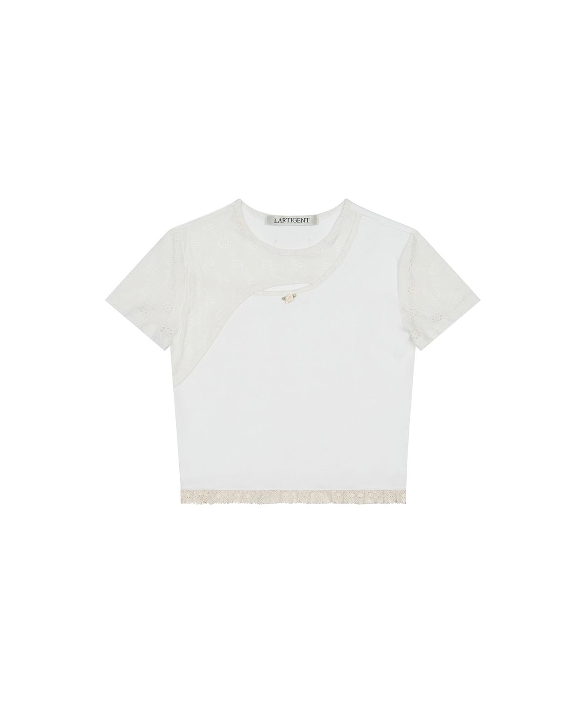 라티젠(LARTIGENT) L17 LACE TOP(WHITE)