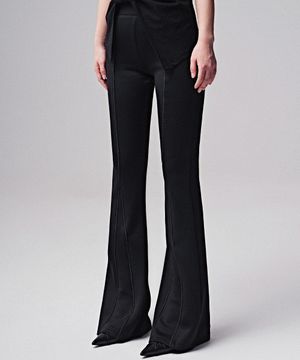 Agathe Piping Bootscut Pants BLACK