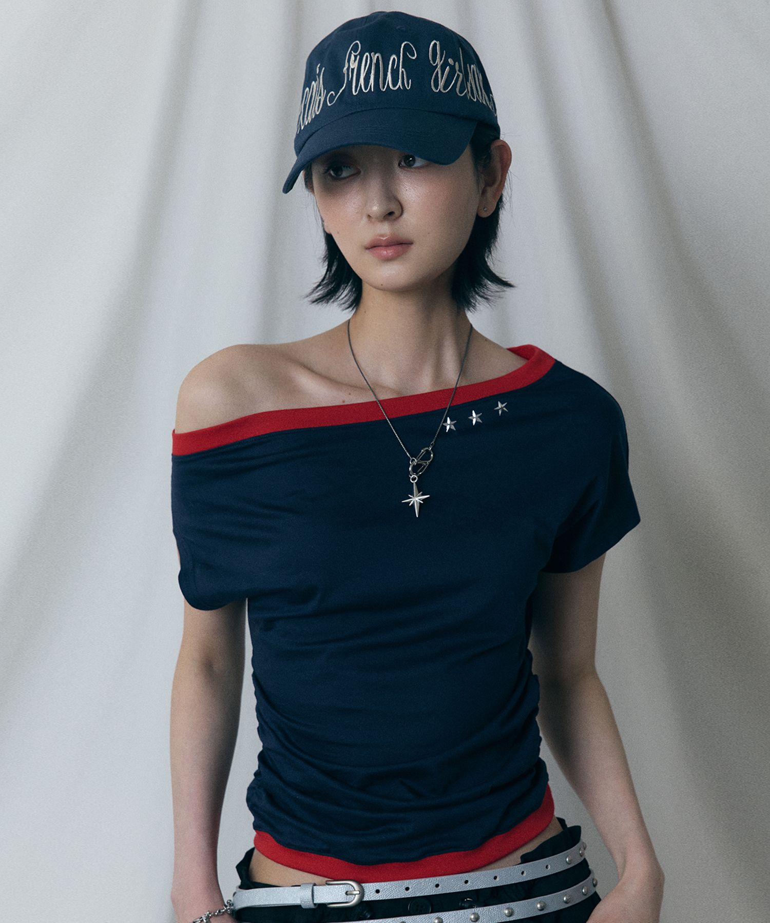 LARTIGENT ♥ L17 ONE-SHOULDER BOATNECK TOP /追跡付 라티젠(LARTIGENT) L17 ONE-SHOULDER BOATNECK TOP (3COLOR