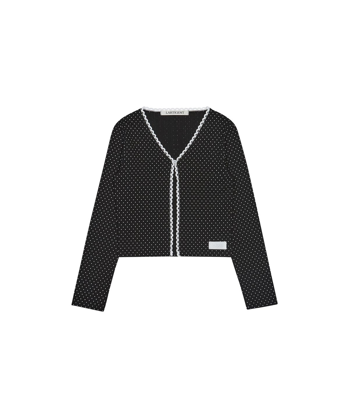 라티젠(LARTIGENT) L17 DOT LACE CARDIGAN(BLACK)