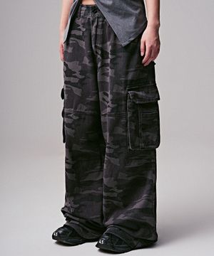 Army Wide Cargo Pants BLACK CAMO