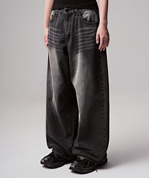 Les Wide Denim Pants BLACK