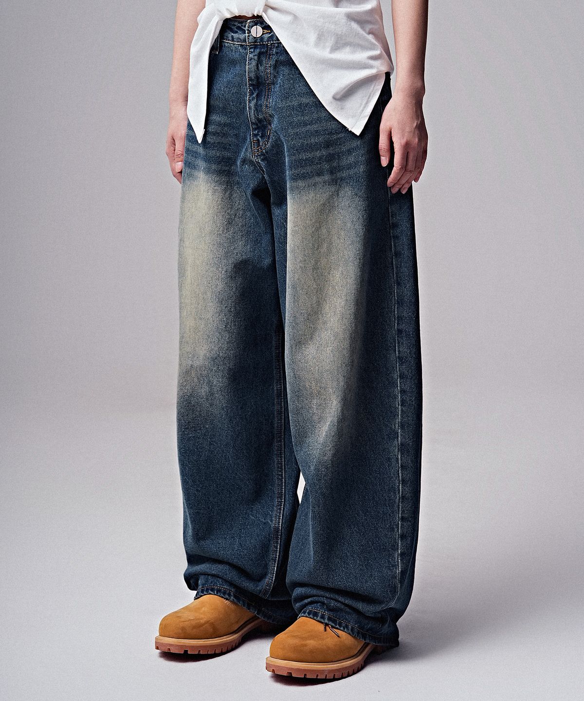젠더스트(ZENDUST) Les Wide Denim Pants BLUE