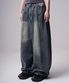 Lun Super Wide Dart Denim Pants BLUE