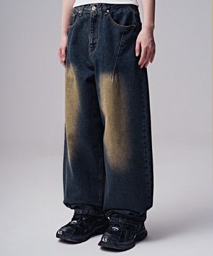 Par Tapered Dart Denim Pants BLUE