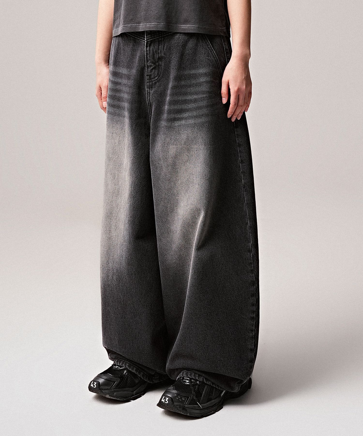 MUSINSA | ZENDUST Rothen Wide Denim Pants WASHING BLACK