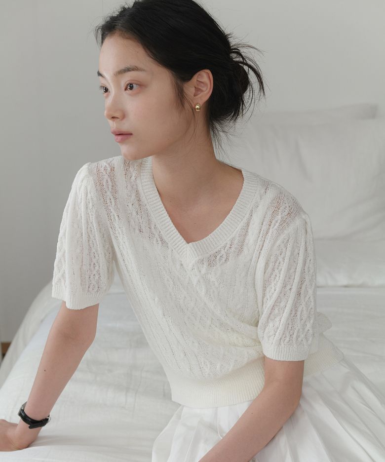 FISHERMAN PUFF KNIT_IVORY
