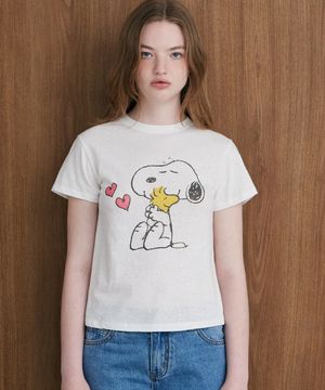 허그 스누피 티셔츠 (IVORY)