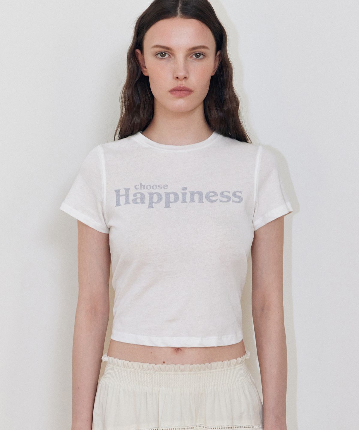 레이디 볼륨(LADY VOLUME) 해피니스 린넨 티셔츠 (WHITE)