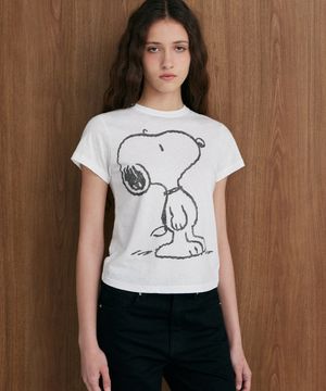 솔로 스누피 티셔츠 (IVORY)