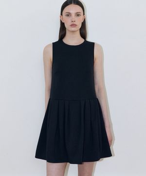 플리츠 미니 드레스 (BLACK)