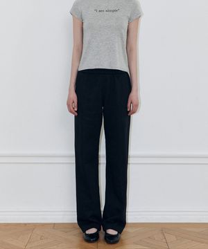 스트레이트 밴딩 팬츠 (BLACK)