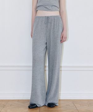 레아 리브드 와이드 팬츠 (GREY)