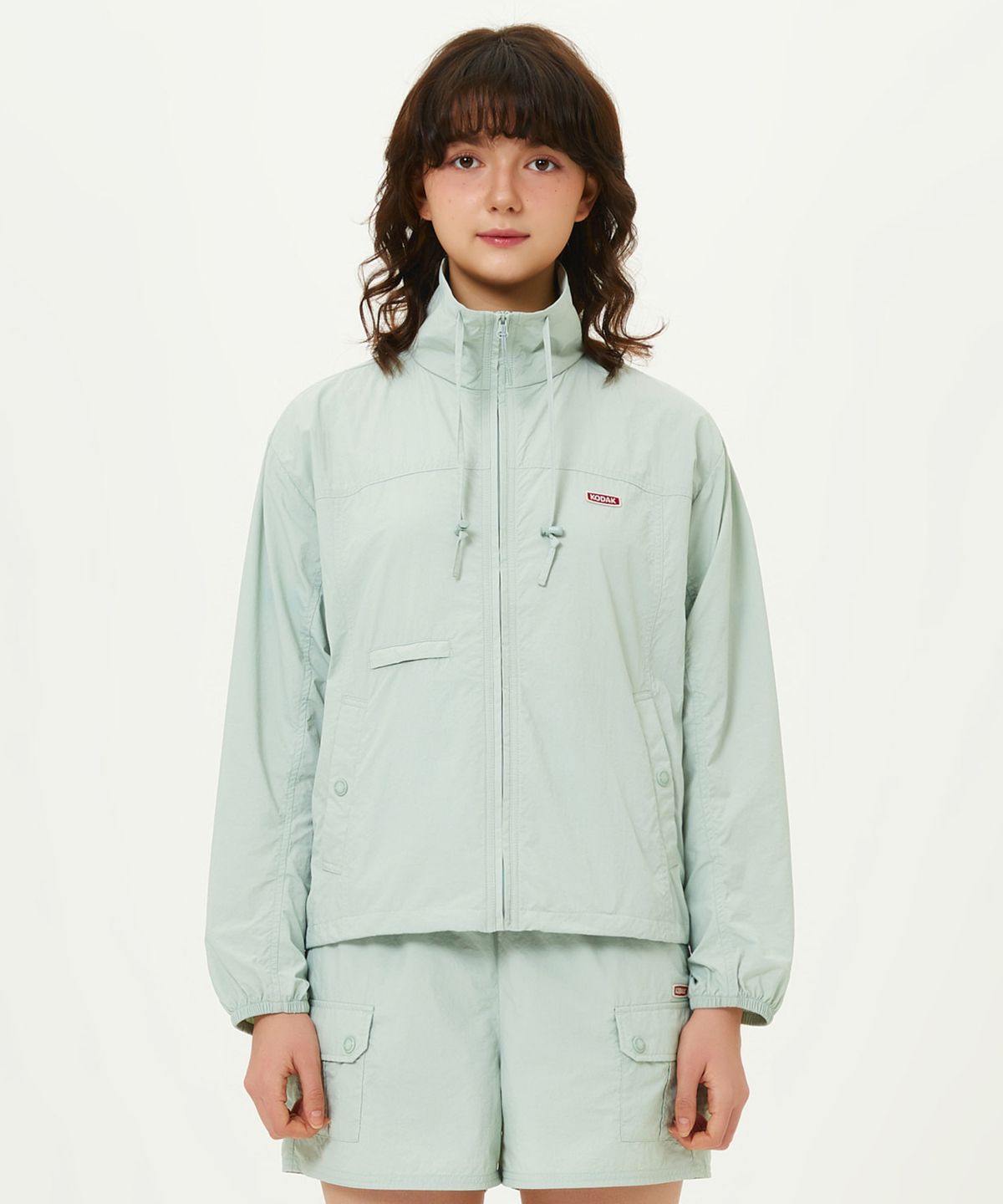 코닥(KODAK) 브리즈팝 크롭 스탠넥 자켓 우먼 MINT GREEN