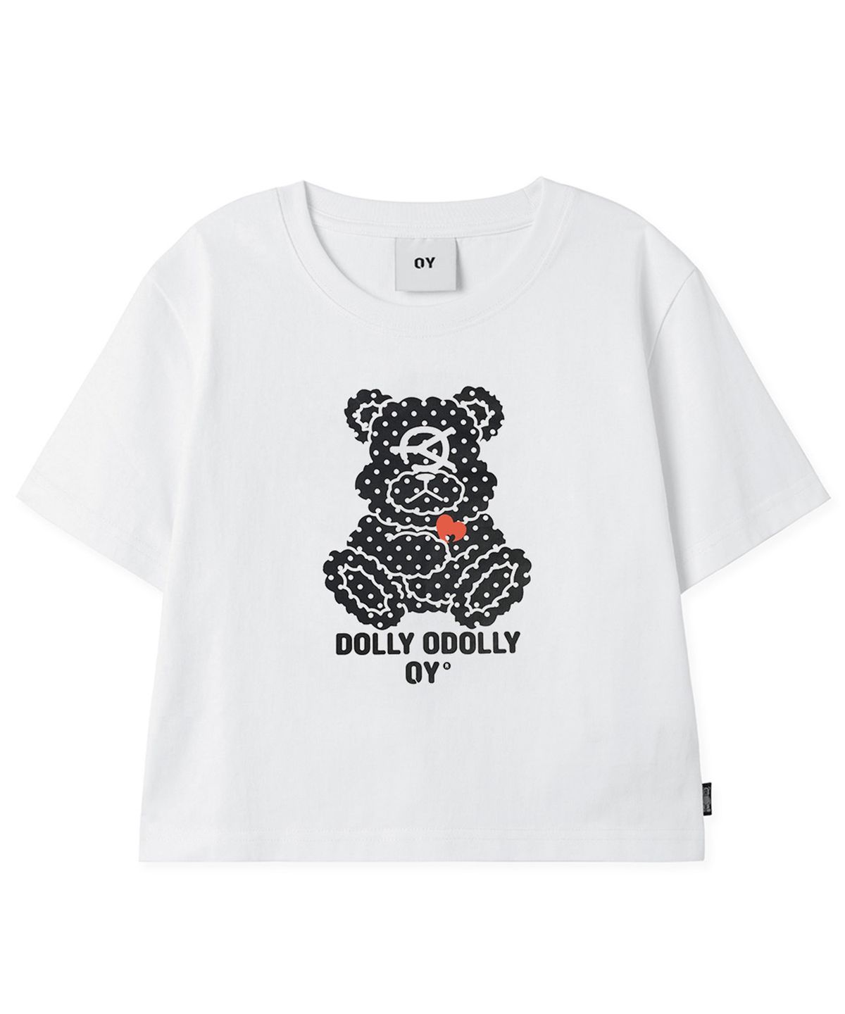 오픈야드(오와이)(OPENYARD(OY)) DOT DOLLY CROPPED TEE - WHITE