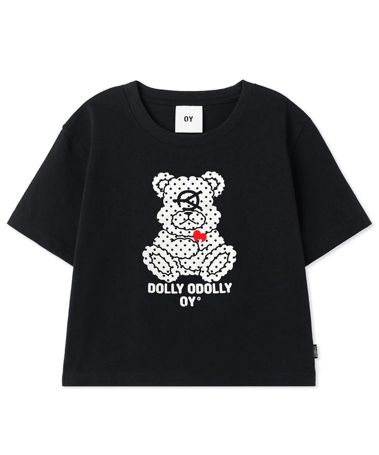 DOT DOLLY CROPPED TEE - BLACK