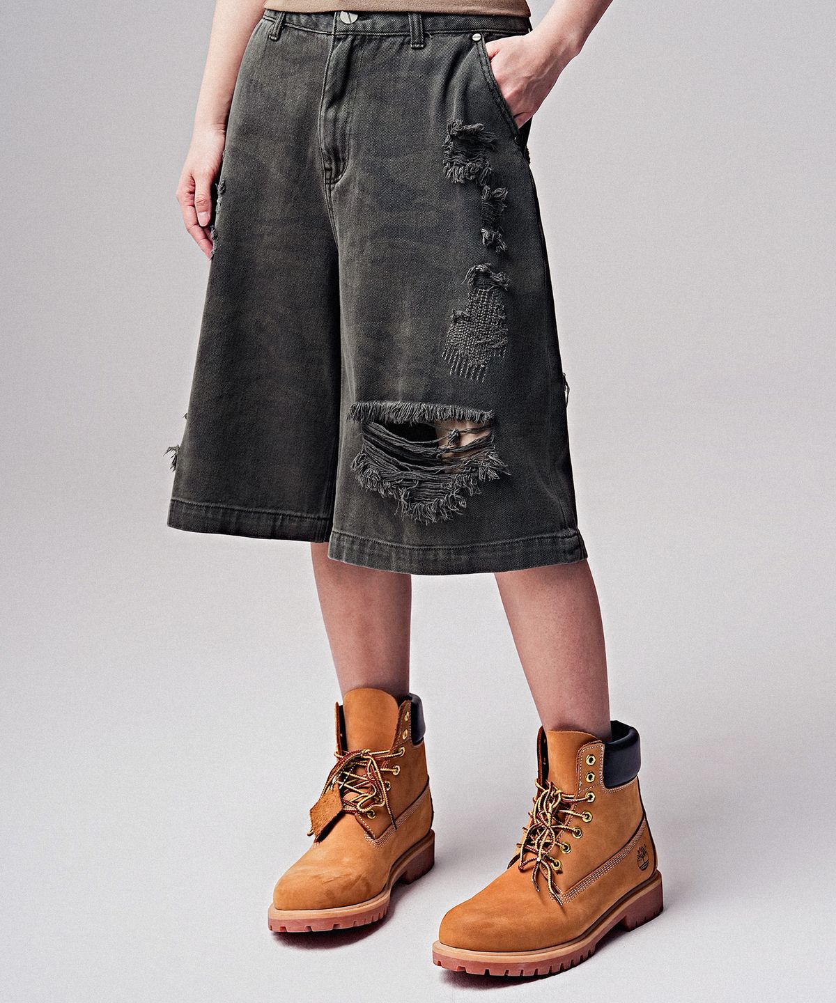 젠더스트(ZENDUST) Camouflage Vintage Shorts BLACK CAMO