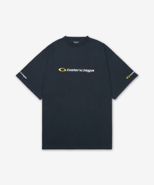 오버사이즈 반소매 티셔츠 - 블랙:화이트 / 831305TSVD21569