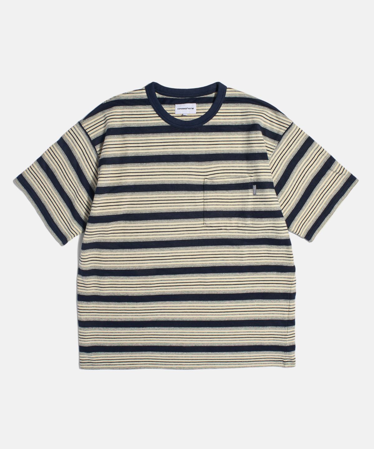 에스피오나지(ESPIONAGE) Vintage Border Pocket Tee Navy
