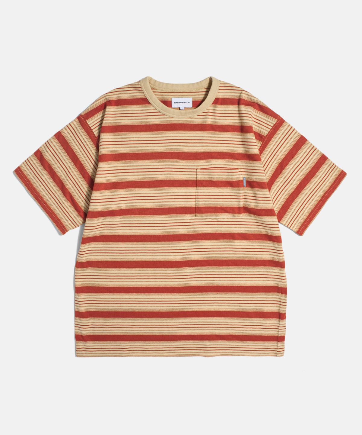에스피오나지(ESPIONAGE) Vintage Border Pocket Tee Orange