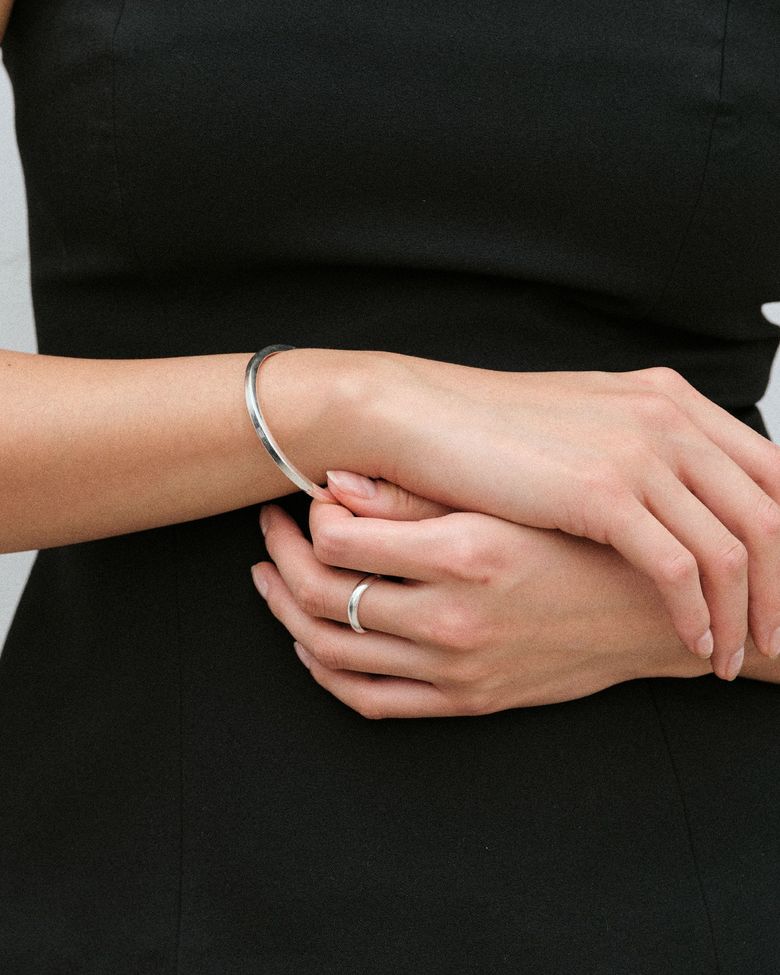 Thin Wave Band Ring (silver925)(2color)